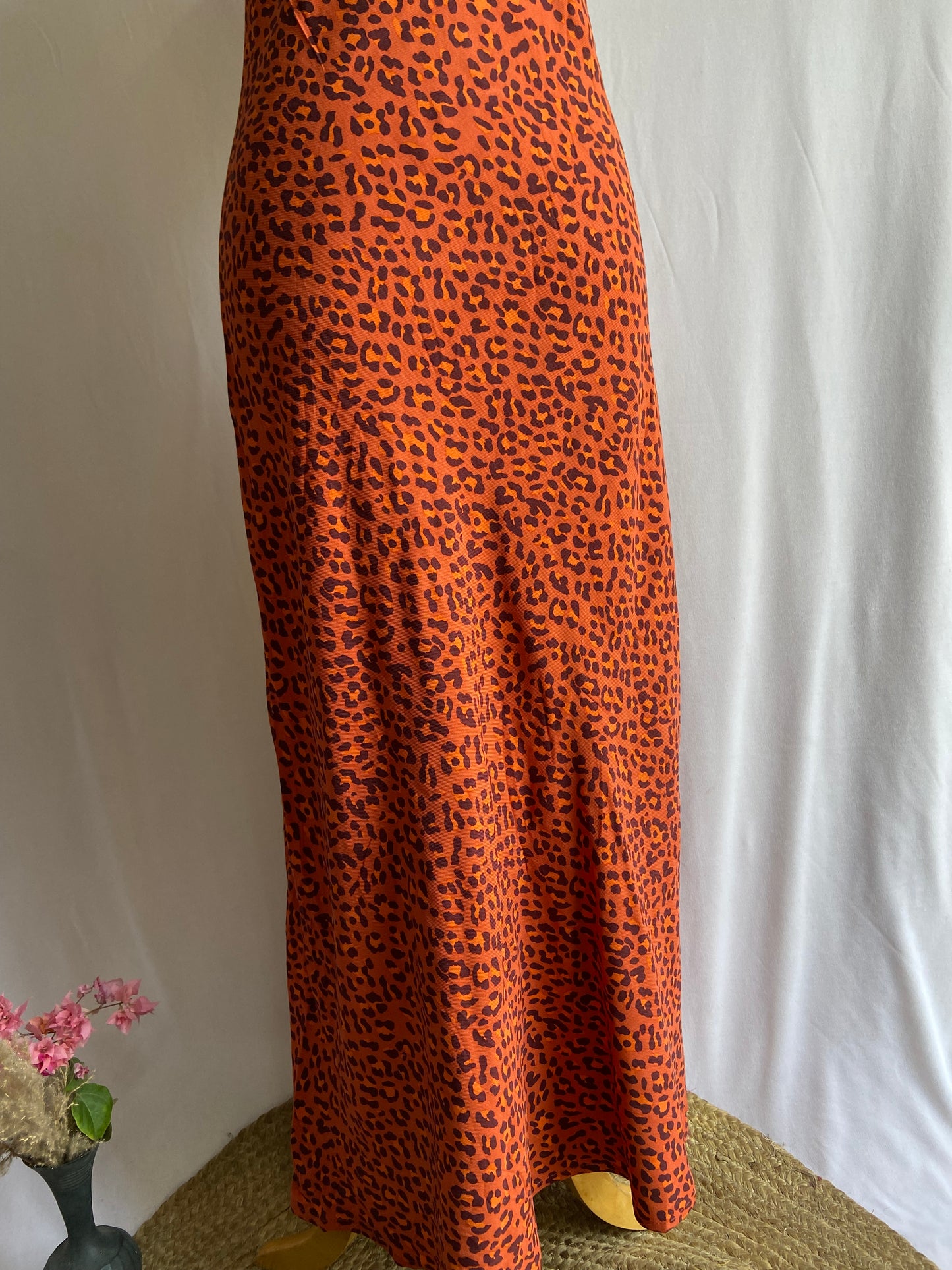 Women's Leopard Print Slip Dress – Sleeveless Bodycon Maxi