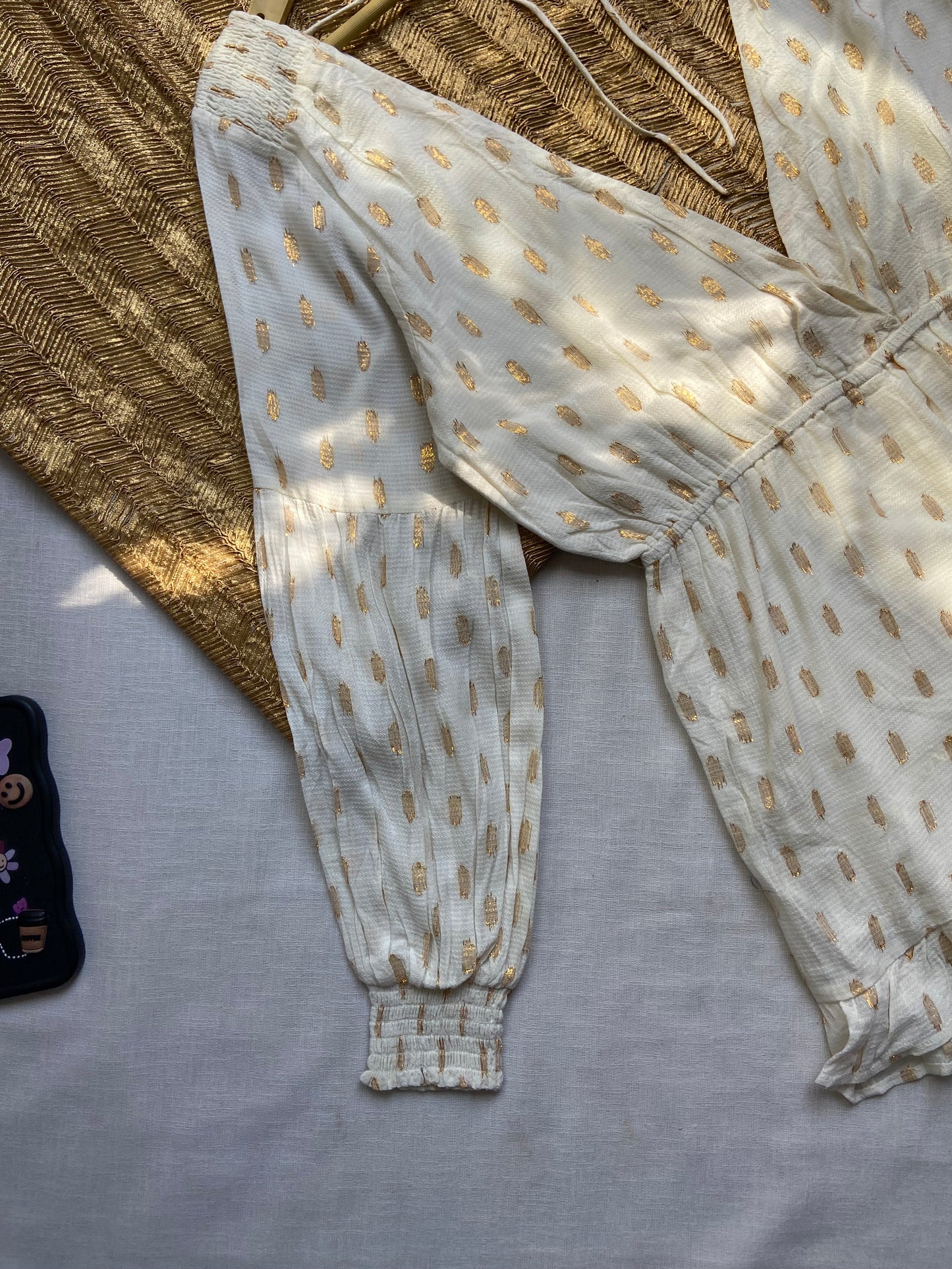 Elegant White Polka Dot Ruffled Romper