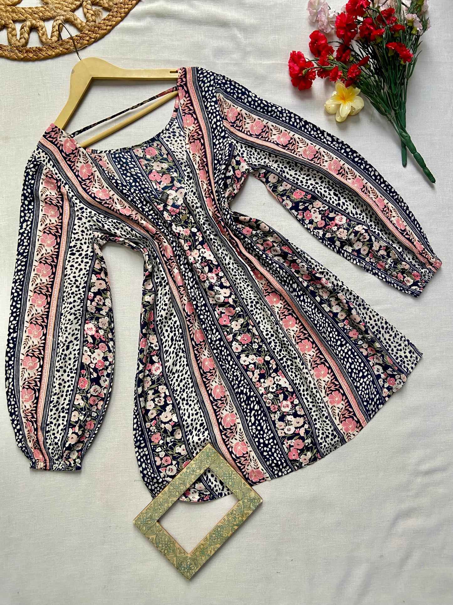 BOHO FULL SLEEVE MINI DRESS