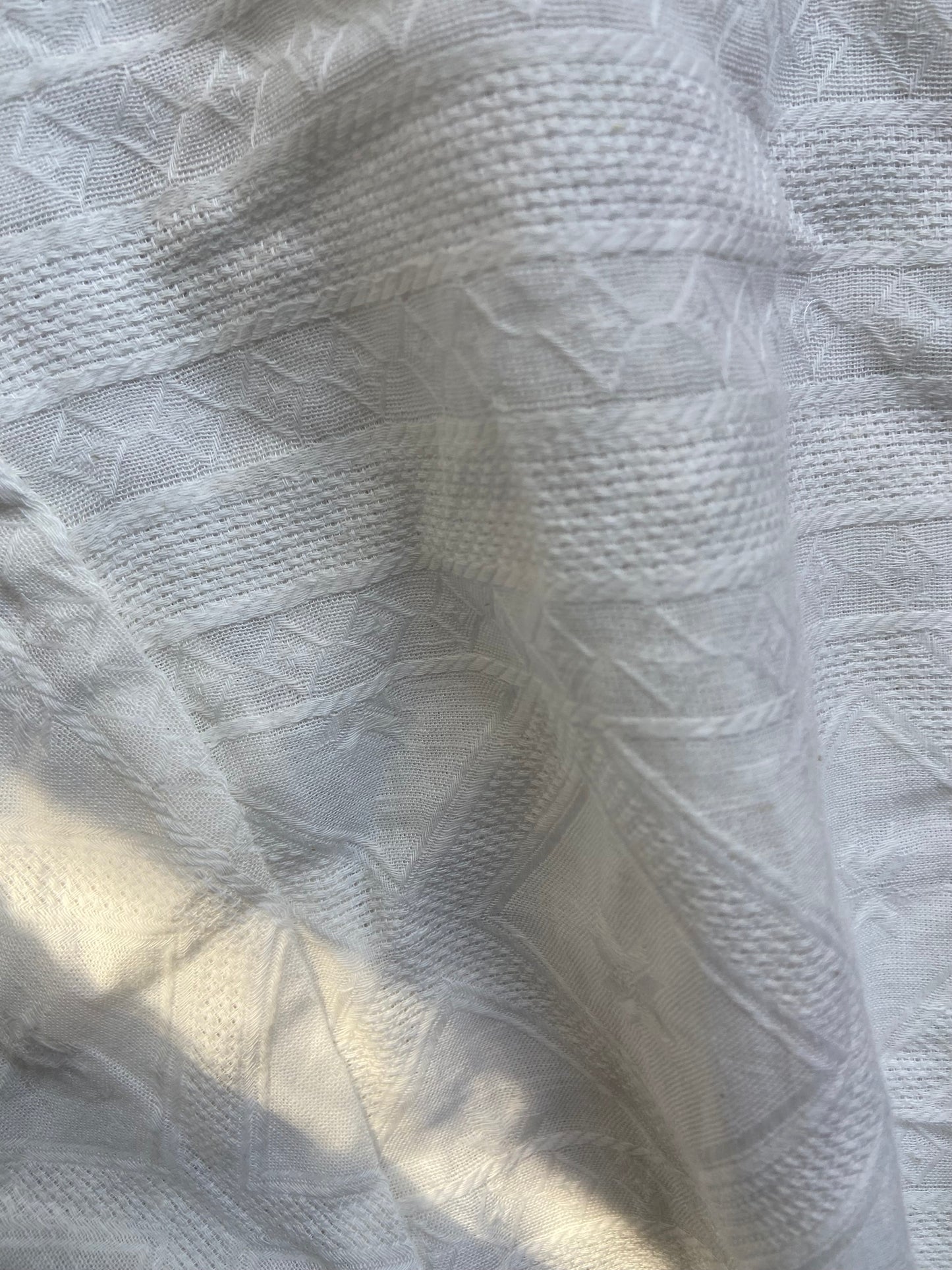 Women's White Cotton Kimono Shrug with Waist Tie