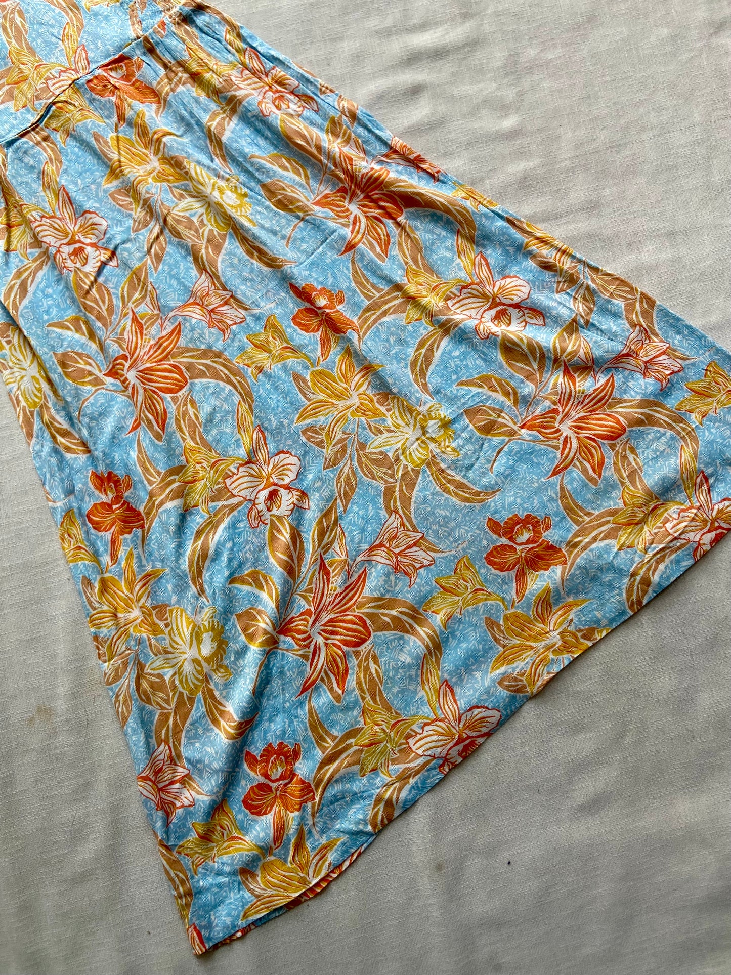 Blue Floral Midi Dress