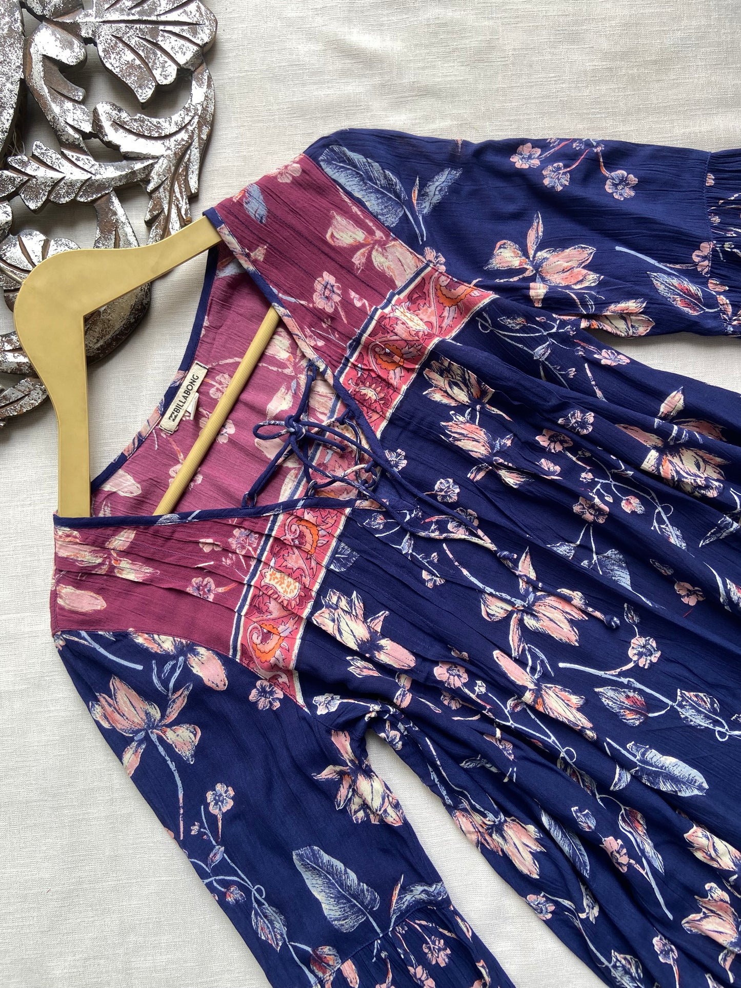 Blue Boho Full Sleeve Midi Dress