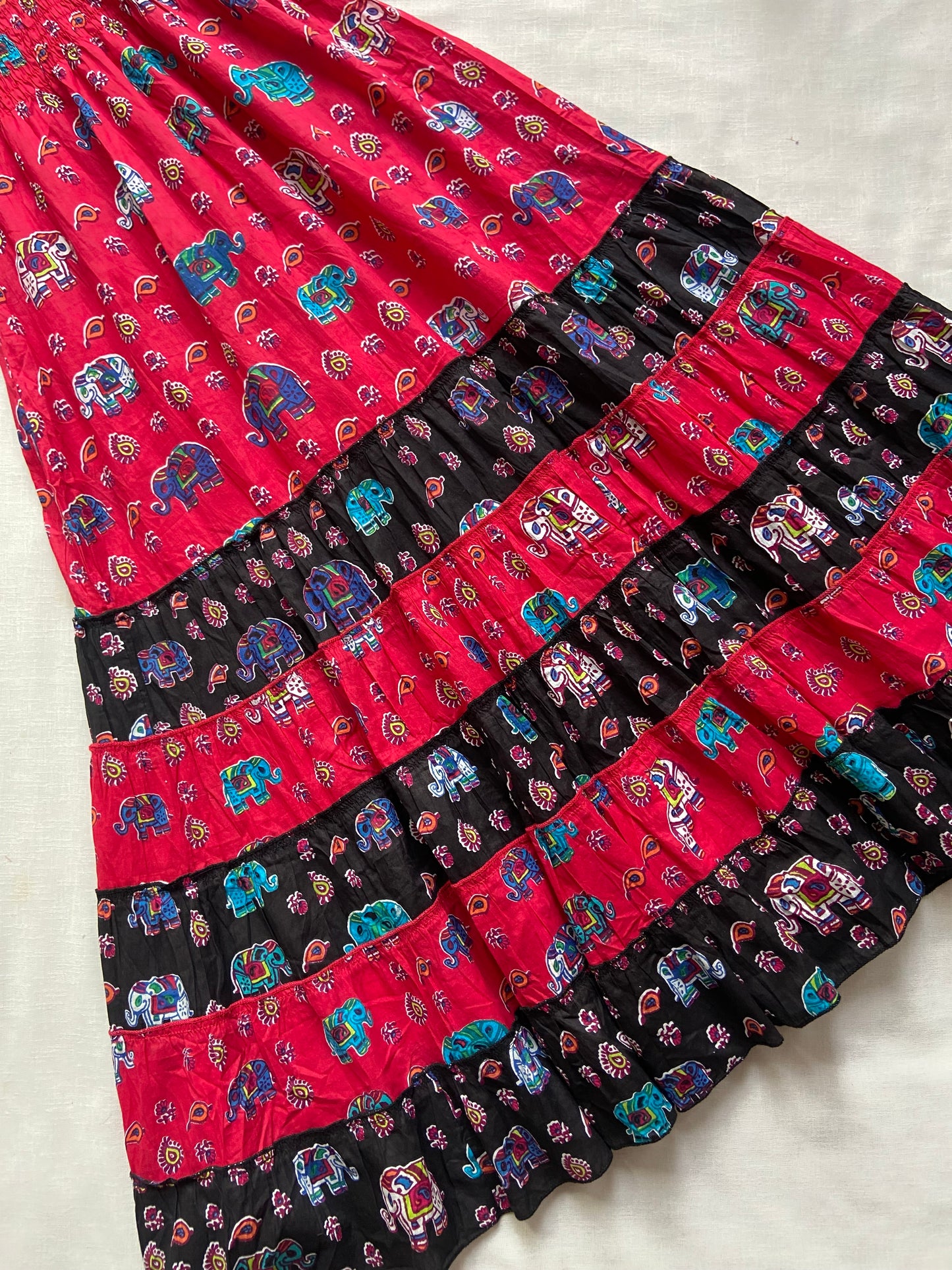 Red And Black Boho Maxi Dress