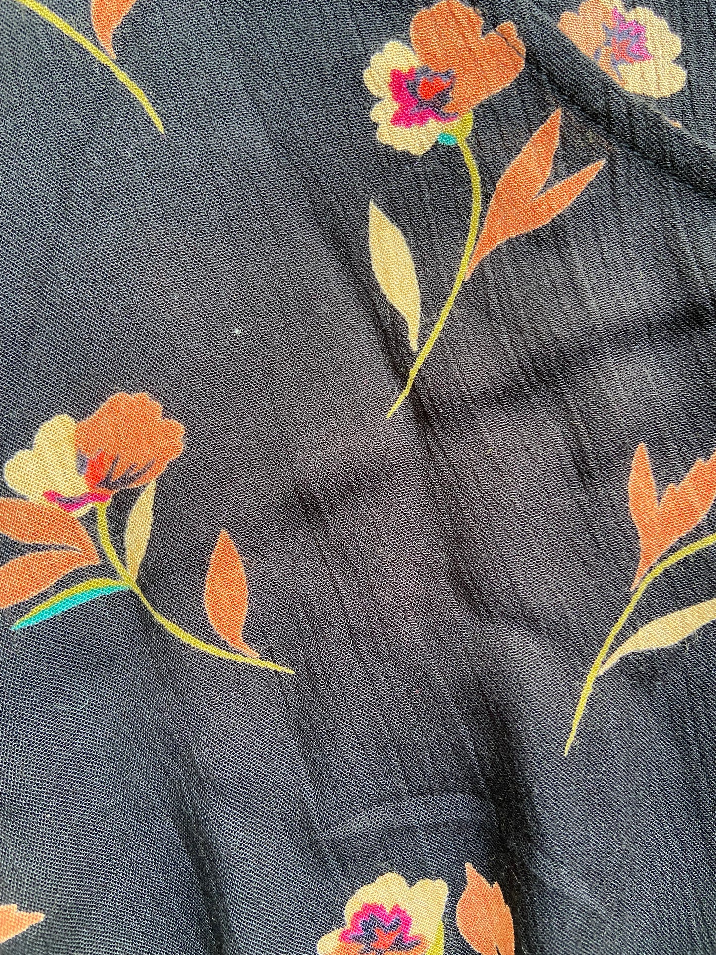 Women's Black Floral Printed Peasant Top – Long Sleeve Boho Blouse