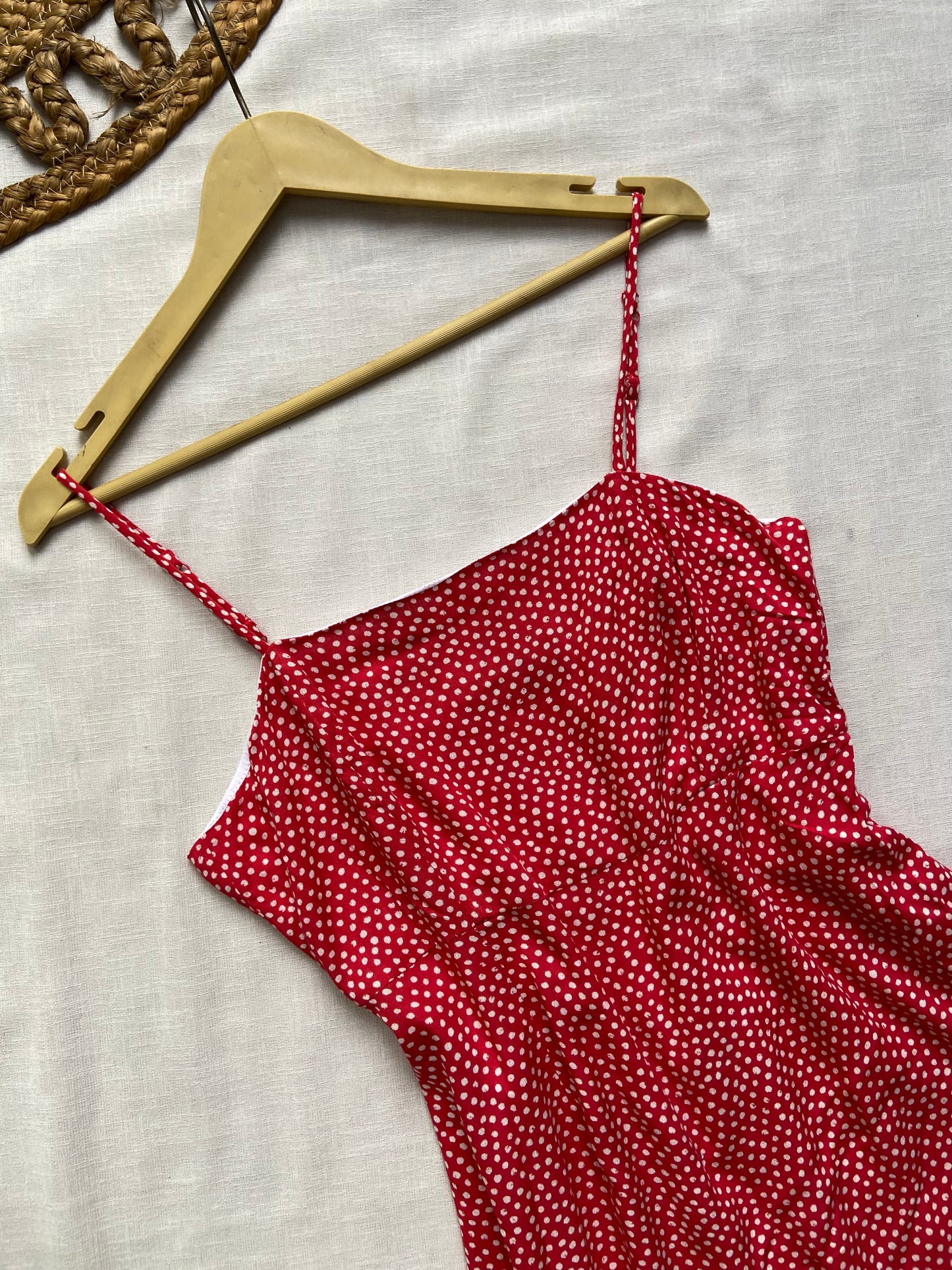 Red Printed Mini Dress