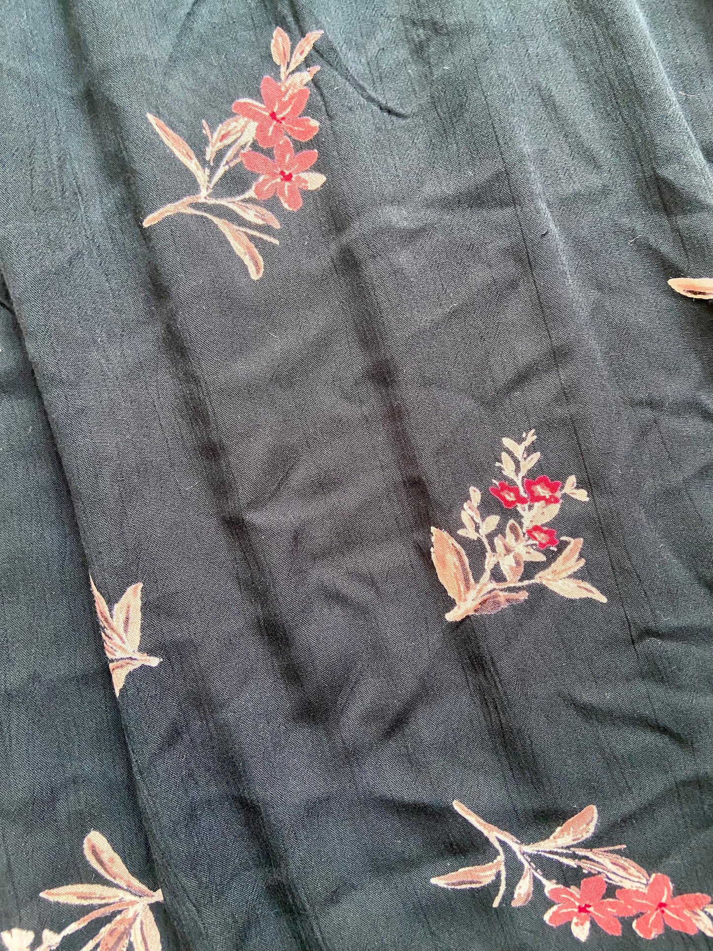 Floral Printed Black Wide-Leg Palazzo Pants