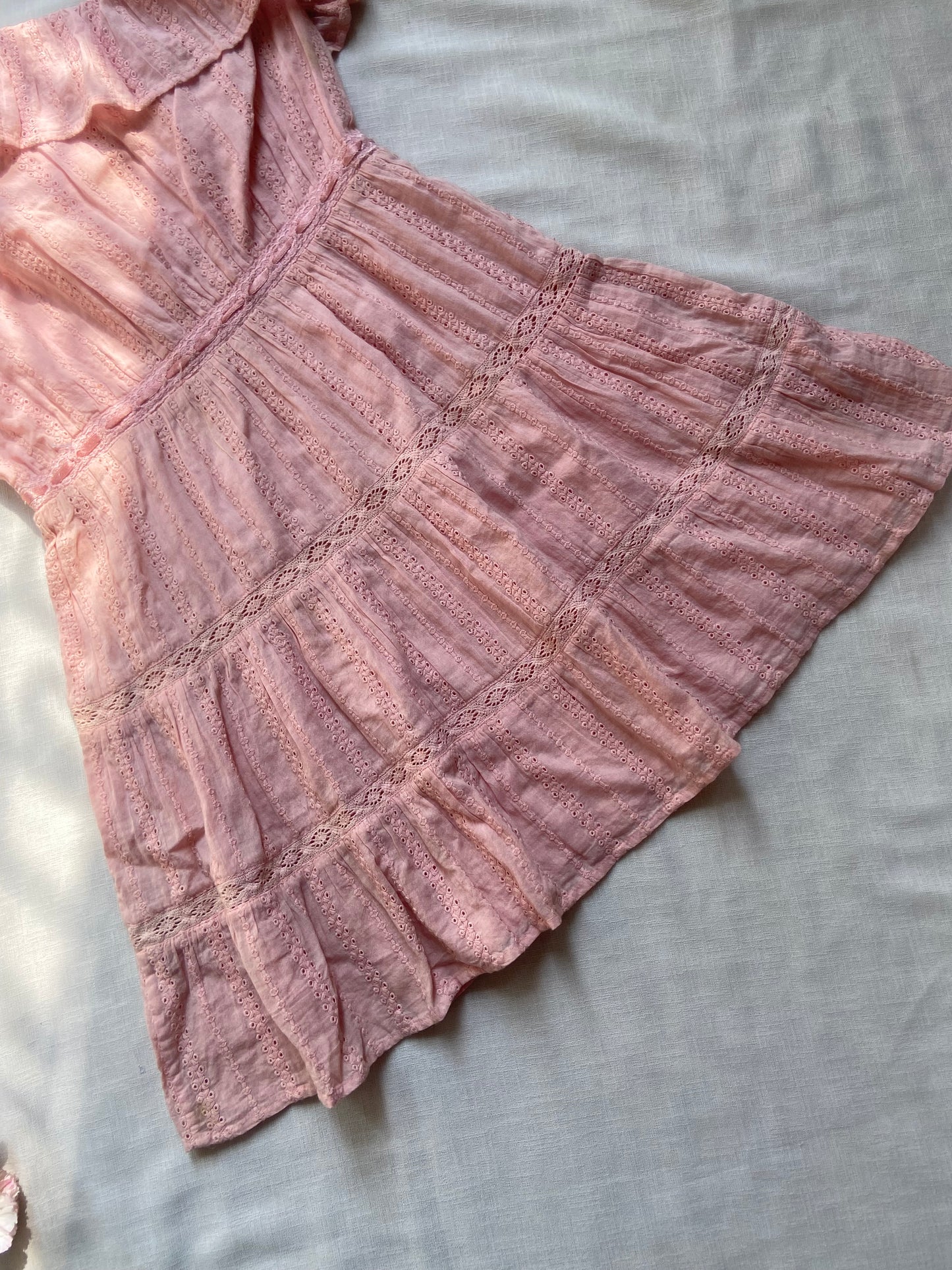 Pink Off-Shoulder Ruffle Dress