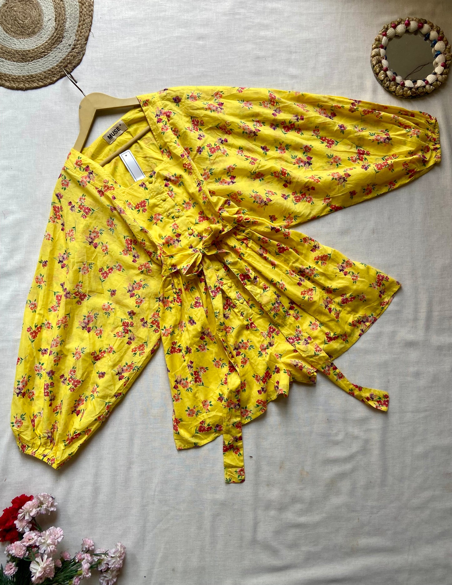 Yellow Floral Mini Dress