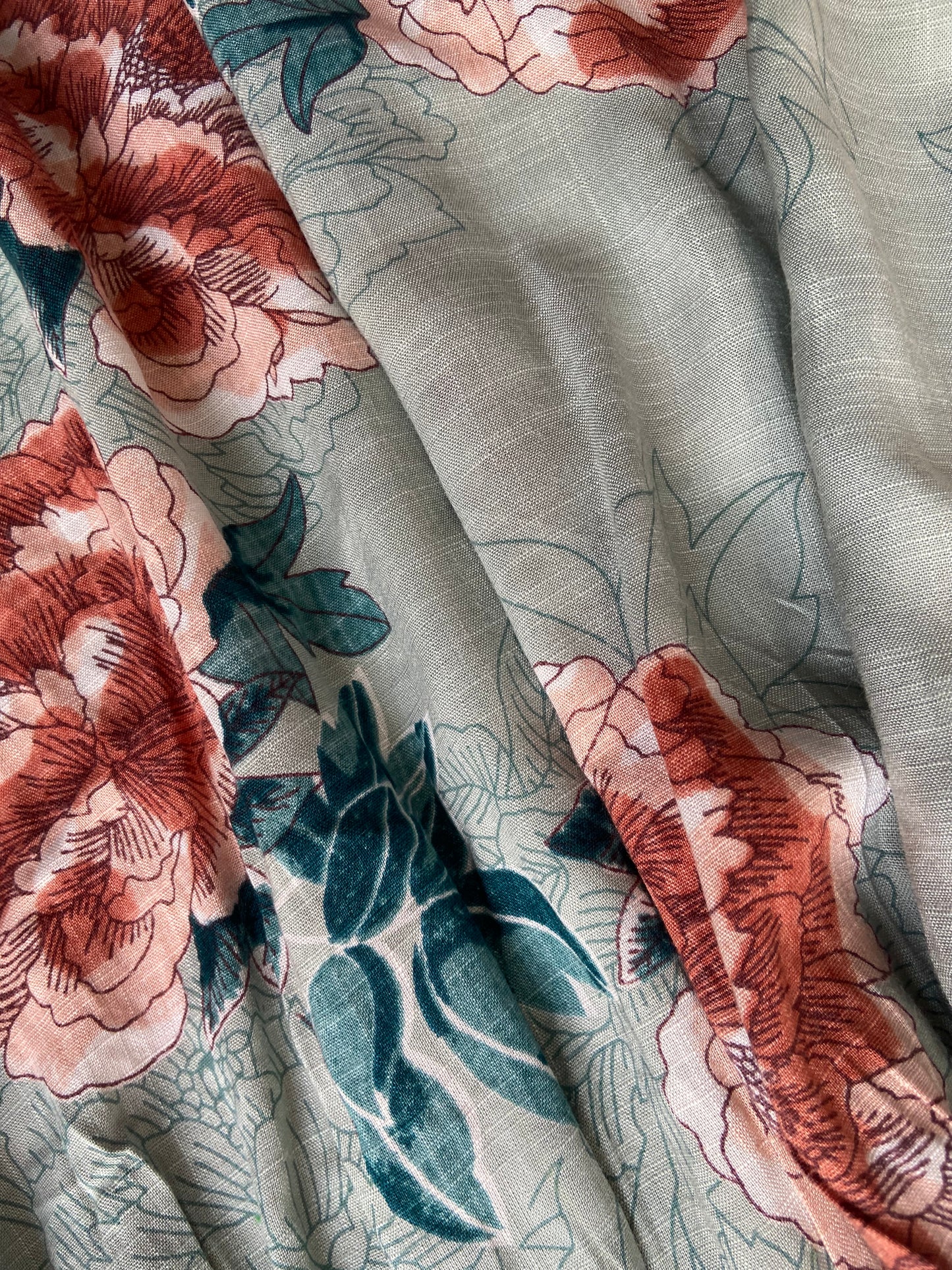 Blue Floral Midi Dress