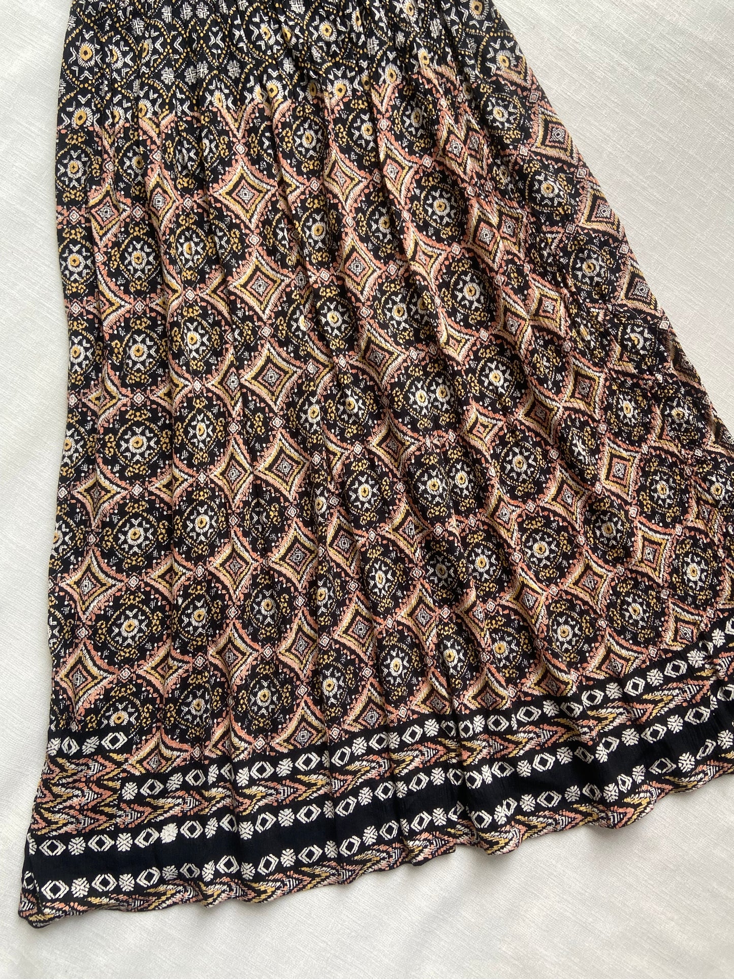 Strap pattern boho midi dress