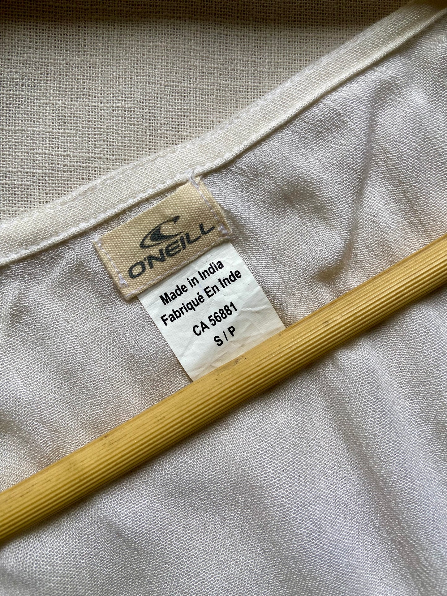 Boho White Flared Sleeve Top with Blue Embroidery