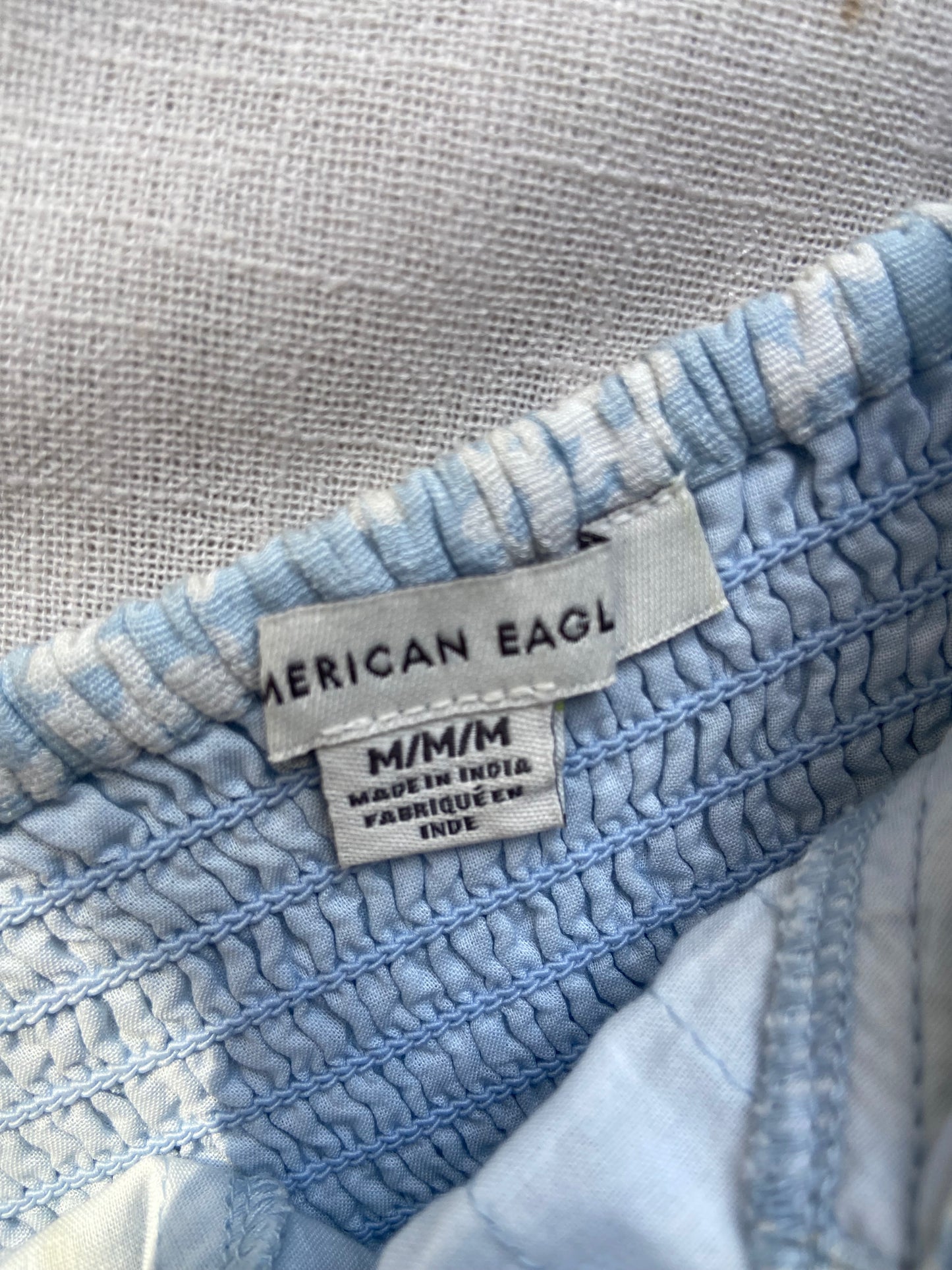 Women's Light Blue Floral Ruched Crop Top