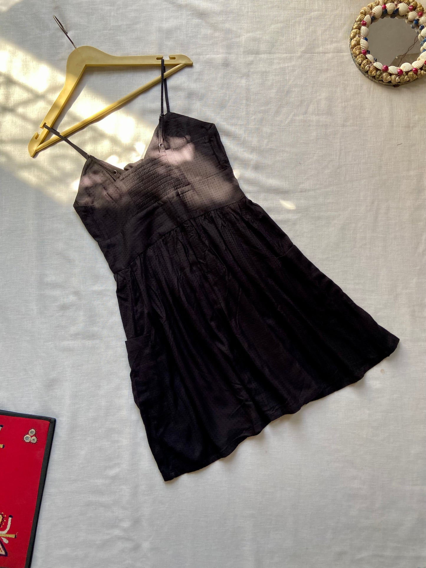 Noir Charm Button-Down Mini Dress