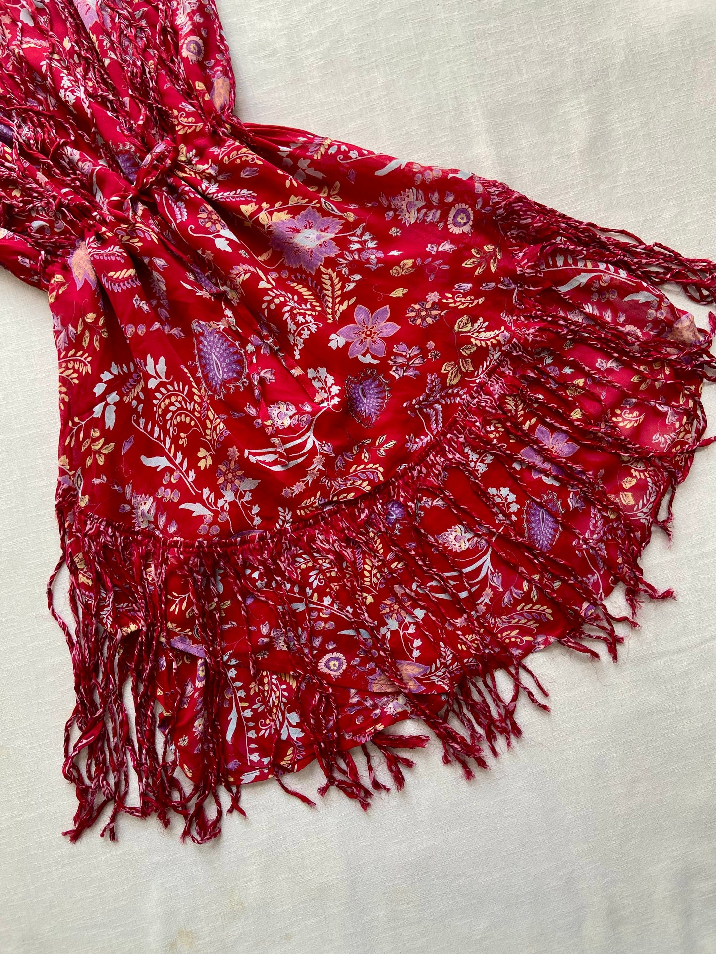 Red Printed Boho Mini Dress