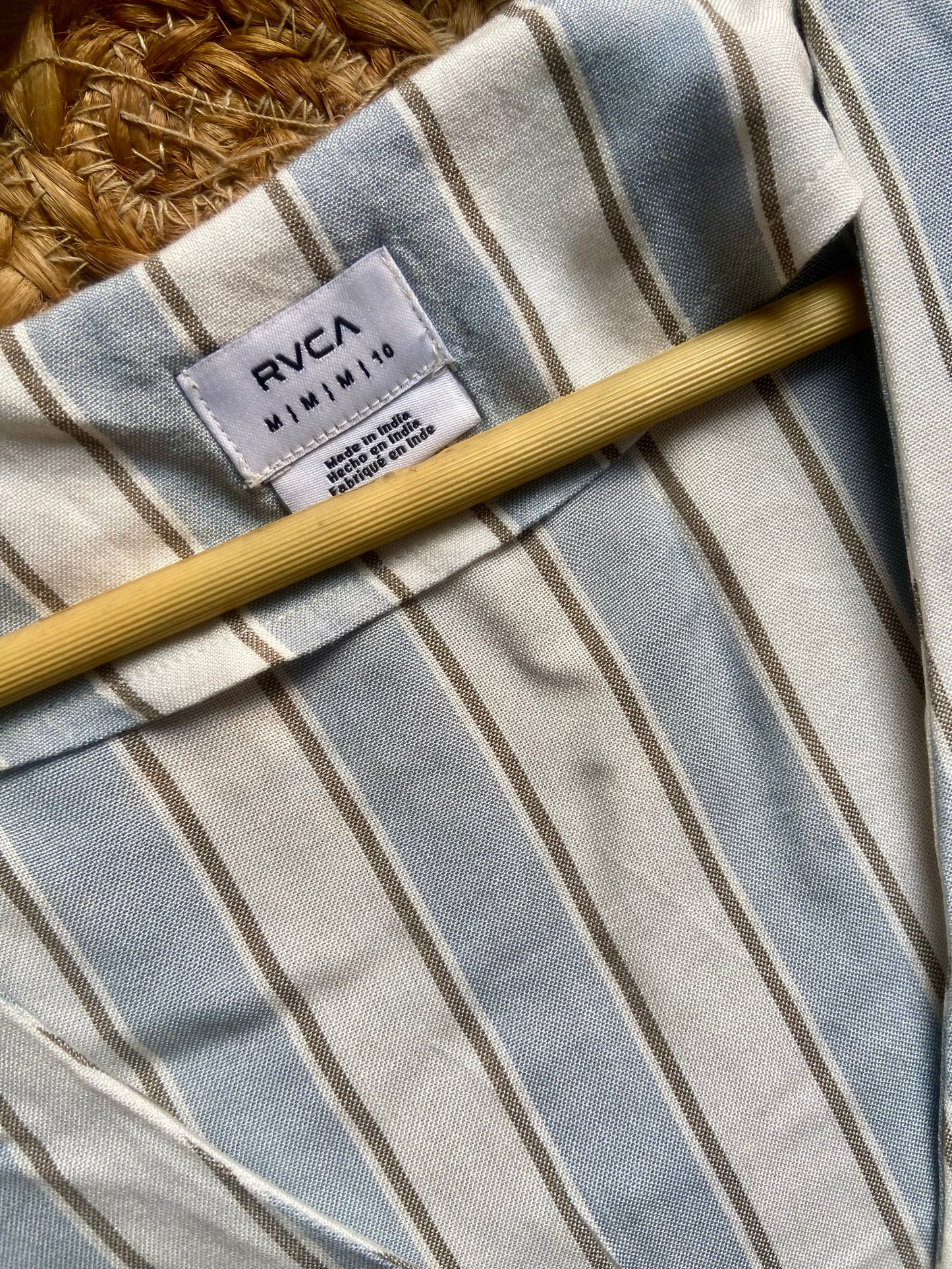 Women’s Blue & White Striped Button Down Tunic Dress