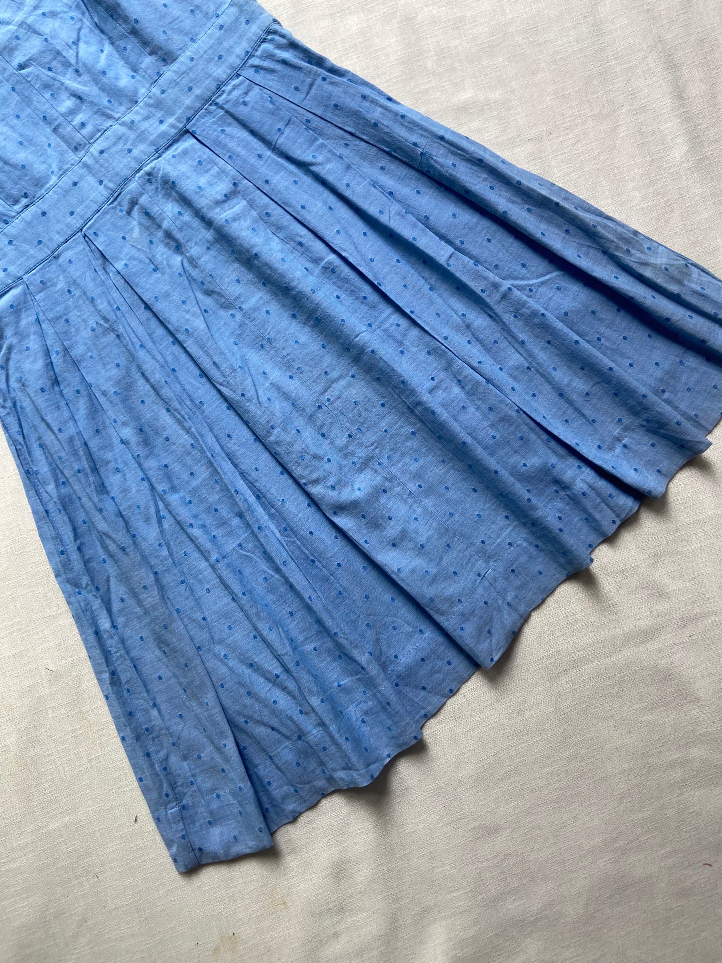 Blue Strap Cotton Mini Dress