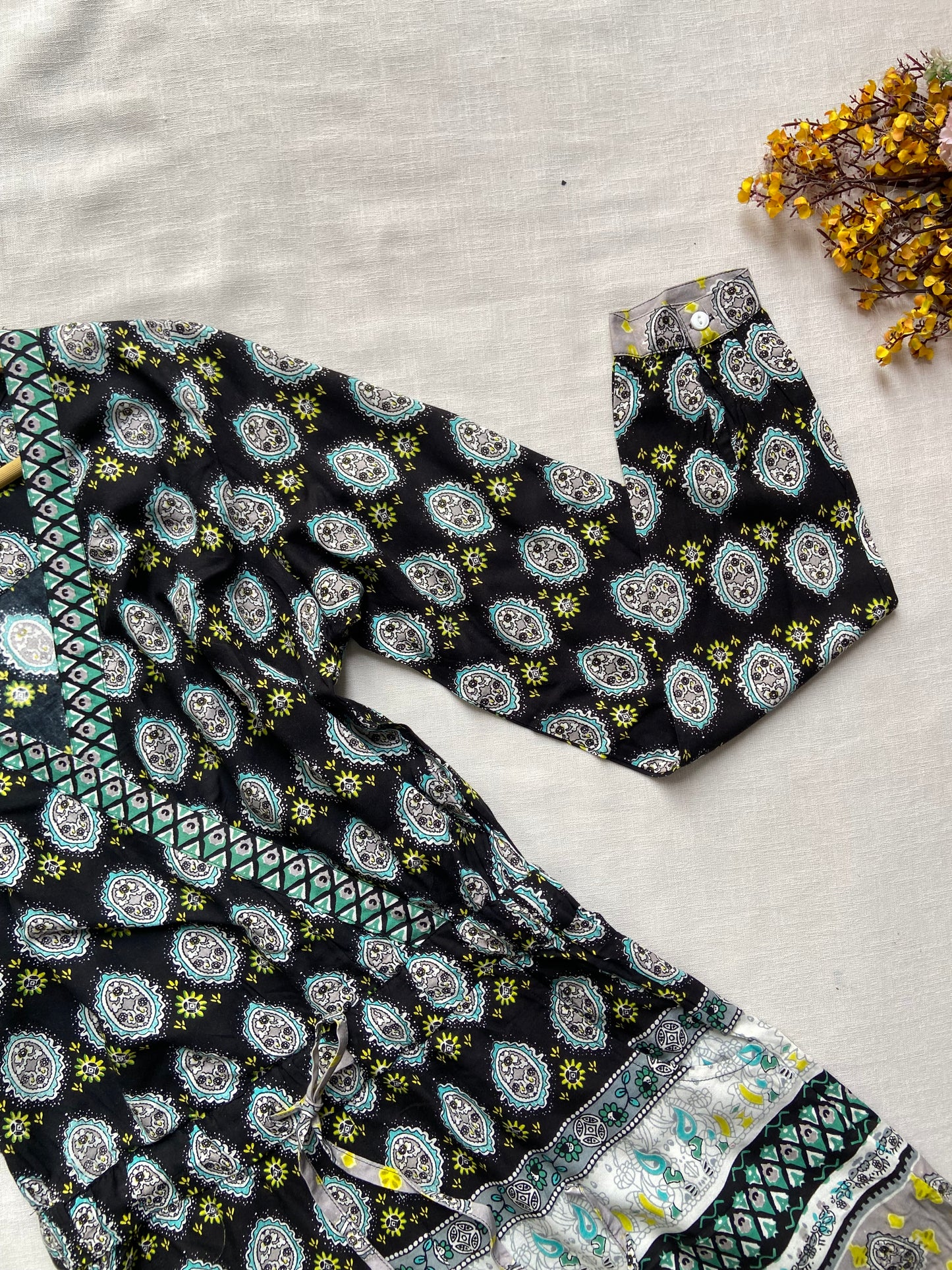 Bohemian Printed Long Sleeve Playsuit for Women