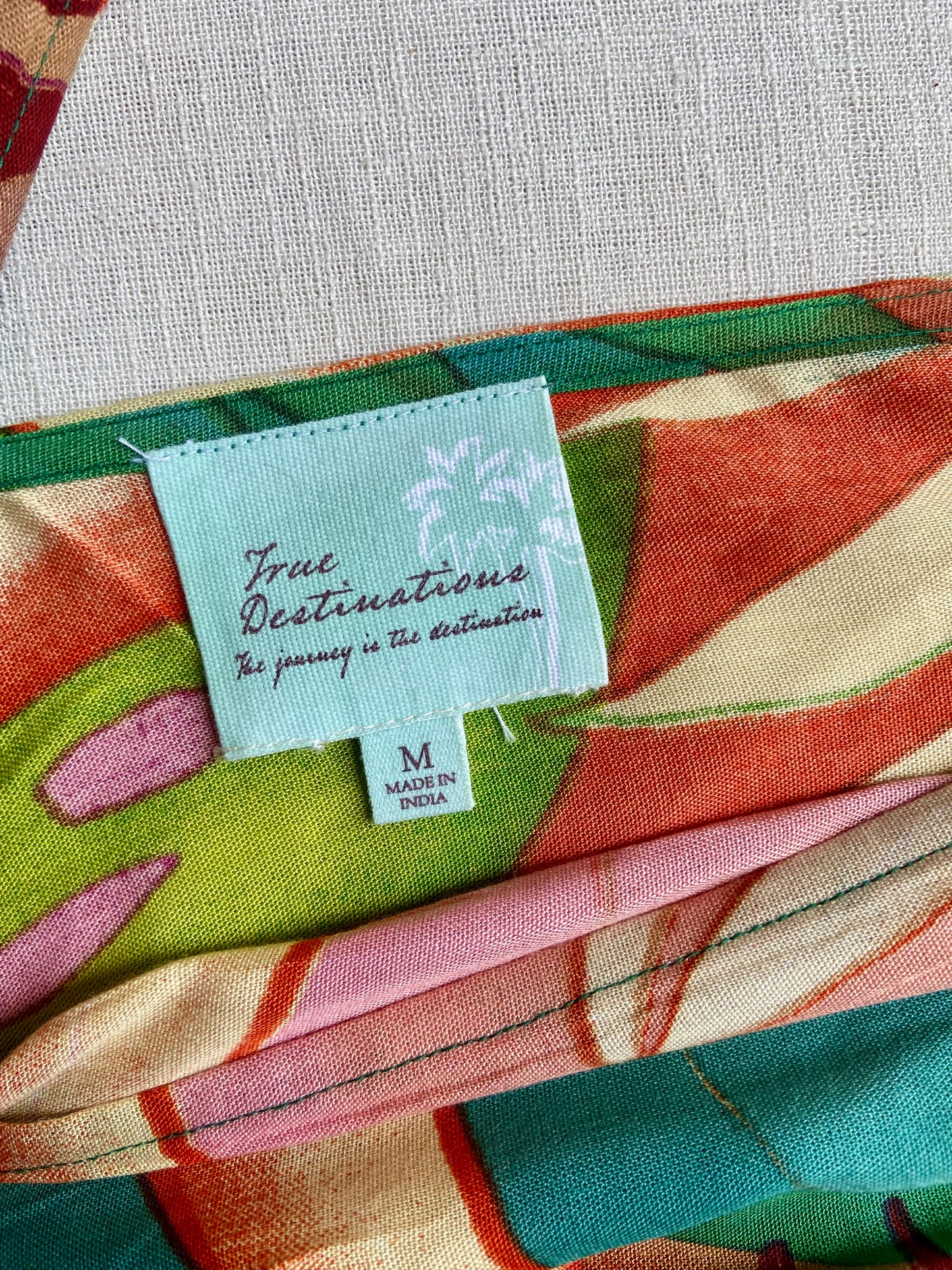 Tropical Print Ruffle Hem Wrap Dress