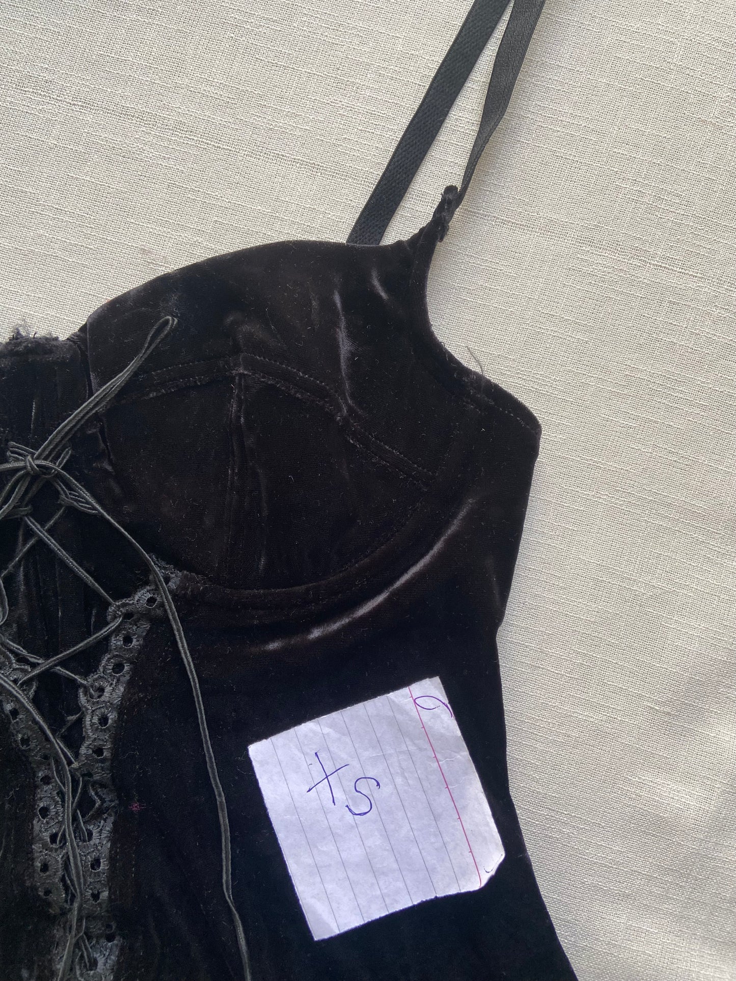 Black Velvet Spaghetti Strap Mini Dress