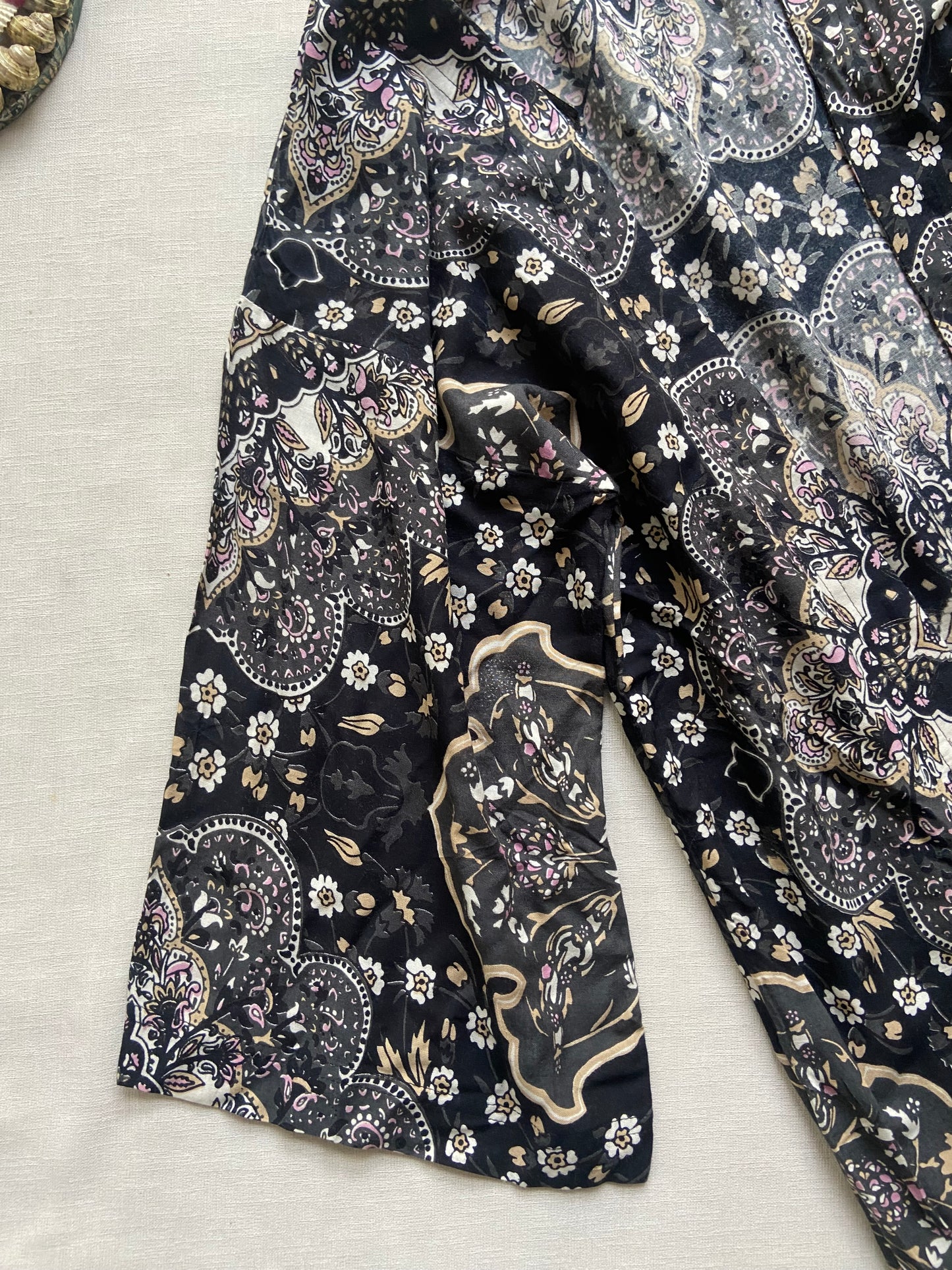 Black Printed Boho Beach Cover Up