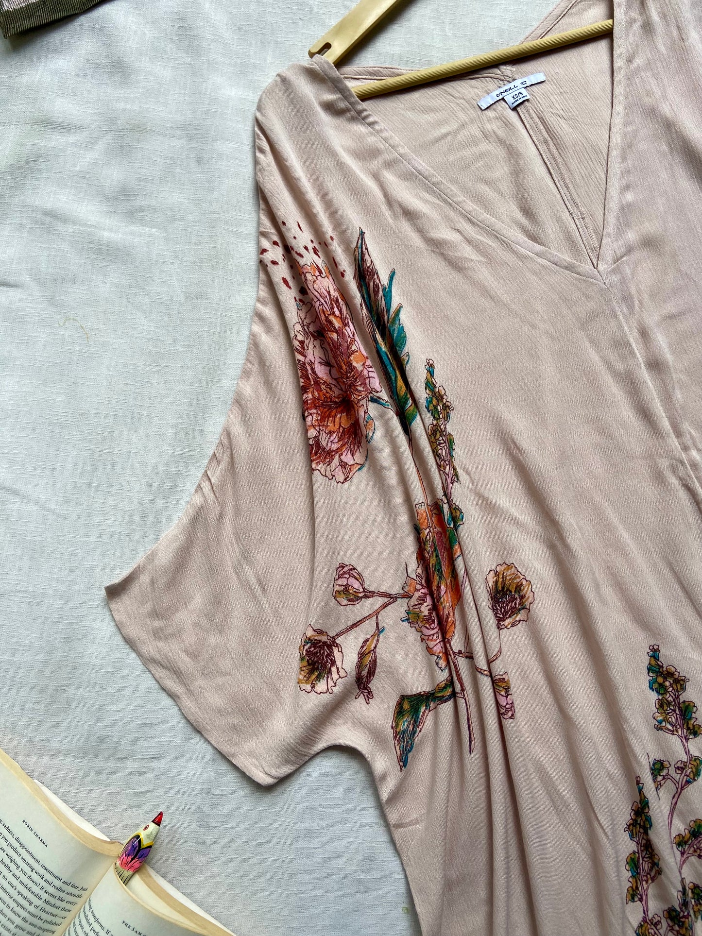 Blush Pink Floral Kimono Shrug