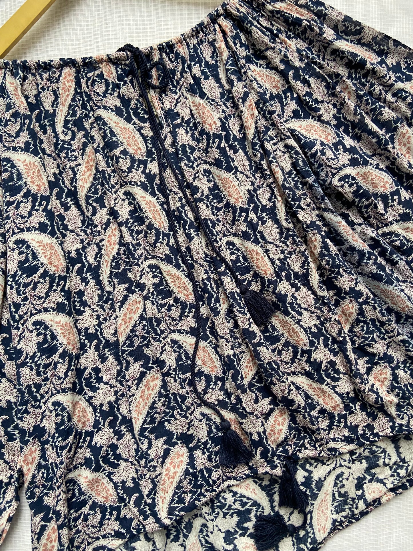 Women's Off-Shoulder Printed Cotton Top