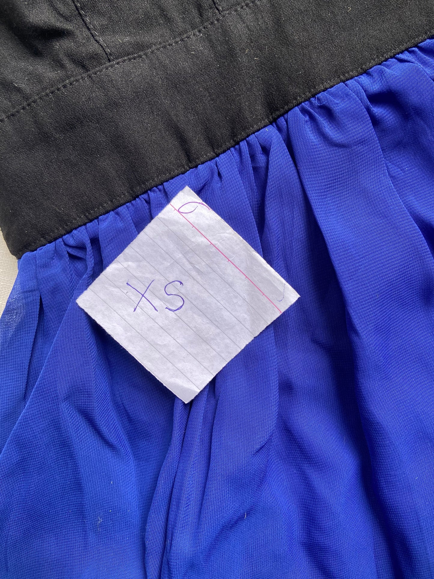 Blue And Black High Low Mini Dress