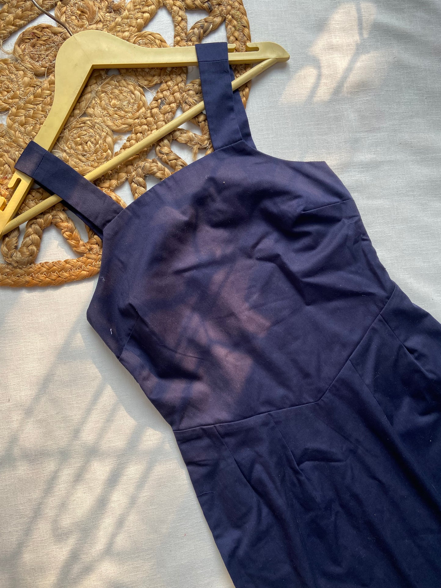 Women's Navy Blue Sleeveless A-Line Dress