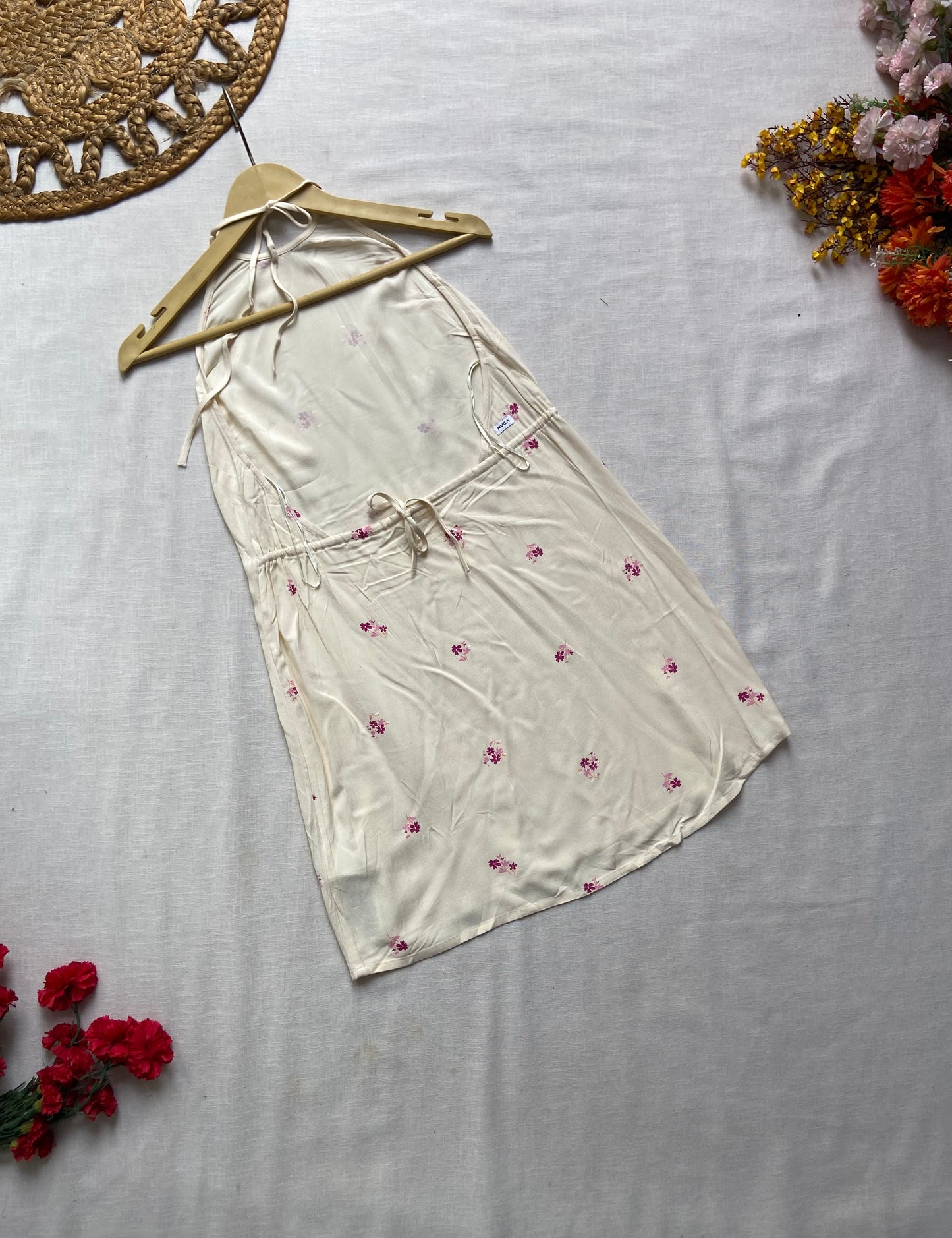 Lemon Halter Neck Mini Dress