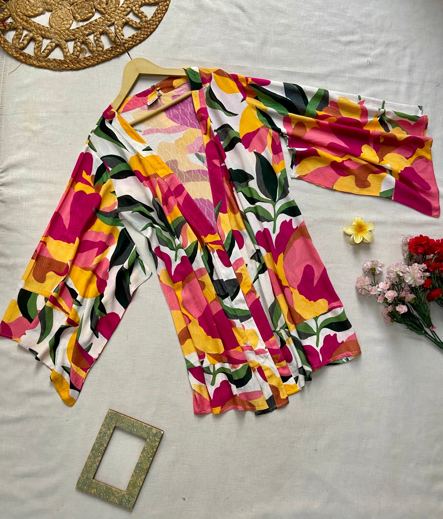 MULTICOLOR FLORAL COVER UP