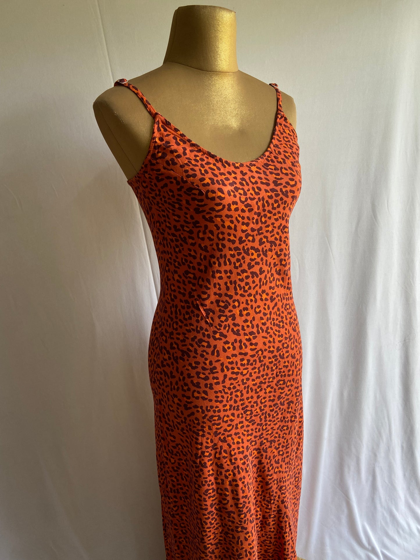 Women's Leopard Print Slip Dress – Sleeveless Bodycon Maxi