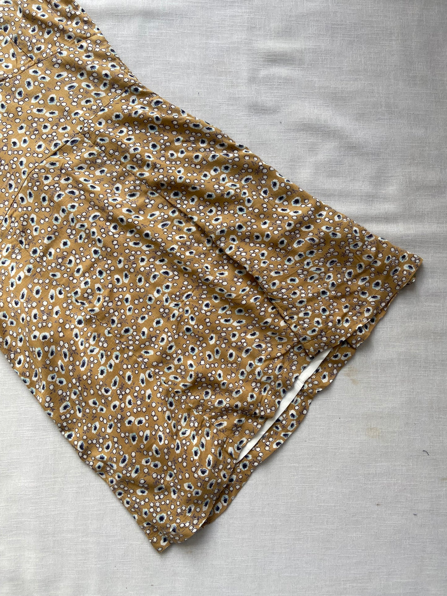 Mustard printed Mini Dress